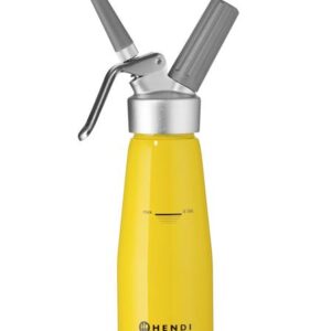 Sifónová fľaša Hendi – šľahačka, 0,5L, žltá, ø80×(H)260 mm