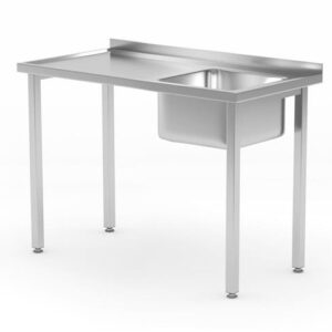 Stôl s drezom Budget Line Hendi – zoskrutkovaný, bez police, drez vpravo, 1000x600x(H)850mm