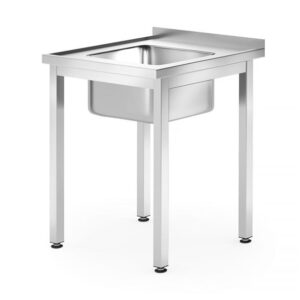 Stôl s drezom Hendi Kitchen Line – skrutkovaný, na stenu, 600×700×(H)850 mm