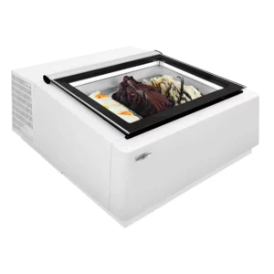 Zmrzlinová vitrína – 670 mm, 3×5L nádoby, otváranie veka (zákaznícky režim)