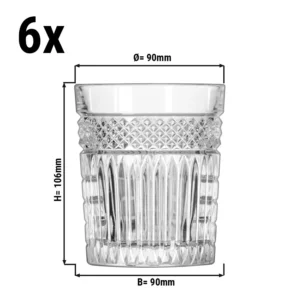 Univerzálne nápojové sklo RADIANT - 350 ml, transparentné, 6ks