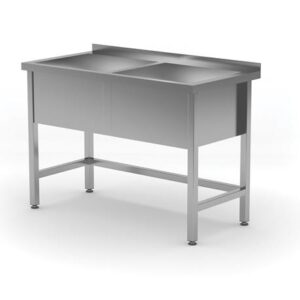 Umývací stôl Hendi – dvojkomorový, 1200×600×850 mm, model 813485