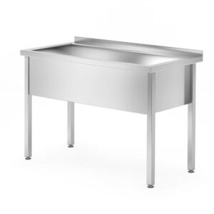 Umývací stôl Hendi Profi Line – zváraný, jednokomorový, hĺbka 600 mm, výška komory 400 mm, 1000×600×(H)850 mm