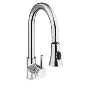 Páková kuchynská batéria so sprchou Hendi – nerezové prevedenie