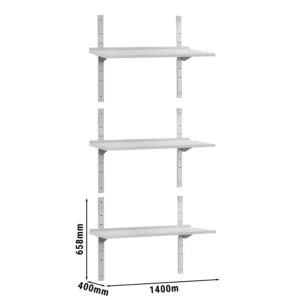Police ECO - stenu montovateľné, 1,4 m, 3 police