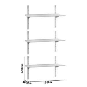 Police ECO - stenu montovateľné, 1,5 m, 3 police