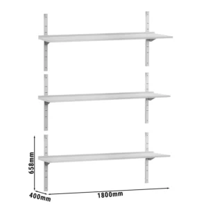 Police ECO - stenu montovateľné, 1,8 m, 3 police