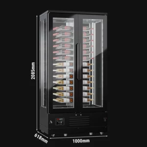 Panoramatická vinotéka - 1 klimatická zóna, 120 l, max. 104 fliaš