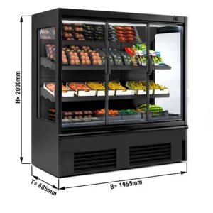 LED chladniaca polica – 1955 mm, 2 police, izolované sklenené dvere