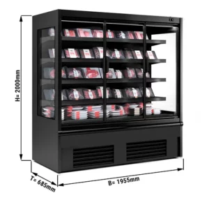 LED chladniaca polica – 1955 mm, 4 police, izolované sklenené dvere