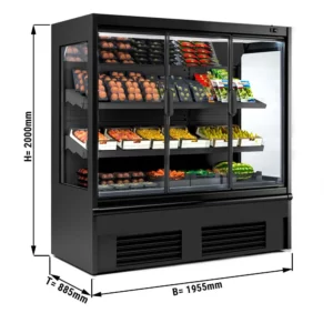 LED chladniaca polica – 1955 mm, 2 police, izolované sklenené dvere