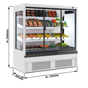 LED vitrína – 1955 mm, 2 police, s izolovanými dverami