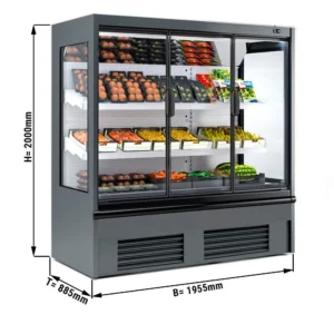 LED chladniaca polica – 1955 mm, 2 police, izolované sklenené dvere