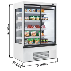 LED chladniaca polica – 1018 mm, 4 police, izolované sklenené dvere