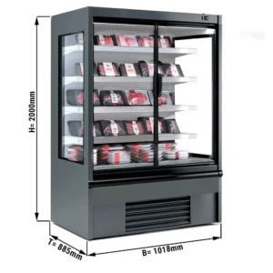 LED chladniaca polica – 1018 mm, 4 police, izolované sklenené dvere