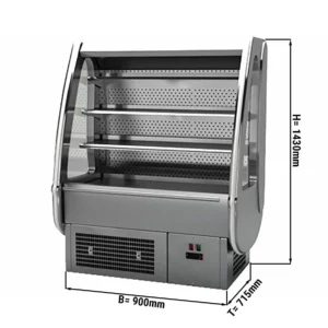 LED chladniaca polica – 900 mm, 3 police, s nočným závesom