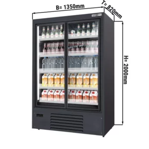 Nástenná prémiová LED polica – 1350 mm, 4 police, izolované dvere