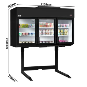 Nástenná chladiaca/mraziaca polica – 2100 mm – s LED osvetlením