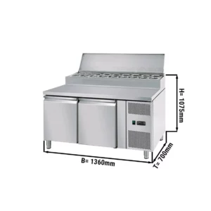 Prípravný stôl ECO - 1360 mm, pre 7x GN 1/3, 2 dvere