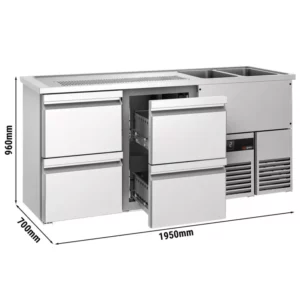 Bar na nápoje PREMIUM - 1950x700mm - so 4 zásuvkami