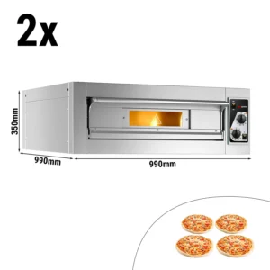 (2 kusy) Pizza pec elektrická – 4+4x33 cm, ručné ovládanie