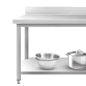 Pracovné stoly z nerezovej ocele s lemom - 600mm