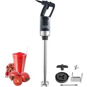 Puree Blender Elektrický ručný mixér 500 W, vysokovýkonný mixér nastaviteľný 4000-18000 ot./min., Viacúčelový ručný mixér z nehrdzavejúcej ocele 855 mm, odnímateľná miešacia tyč, vrátane nástenného háku a výmennej hlavice čepele