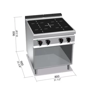 Infračervený varič – 16 kW, 4 platne