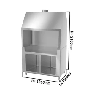 Neutrálny prvok k grilu – nerezový – 1400 mm
