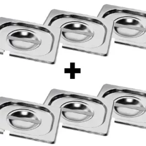 GN veko 1/6 z nerezu – s výrezom na lyžicu