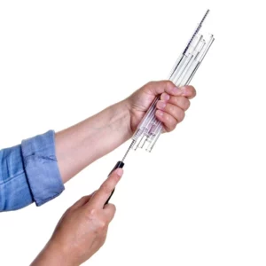 Čistiaca kefa na sklenené slamky na pitie z bavlny - 200x7mm - 10 ks