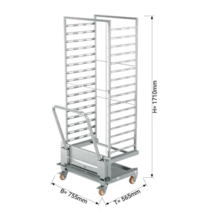 Regálový vozík s plechovým držiakom, 16x EN 60x40