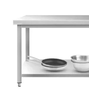 Pracovné stoly z nerezovej ocele bez lemu - 600mm