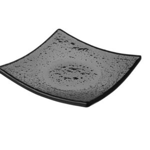 Fingerfood tanier Štvorcový – čierne sklo, 80 × 80 mm