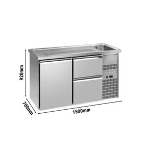 Pivný pult PREMIUM PLUS – 1550x700 mm – 1 dvierka, 2 zásuvky