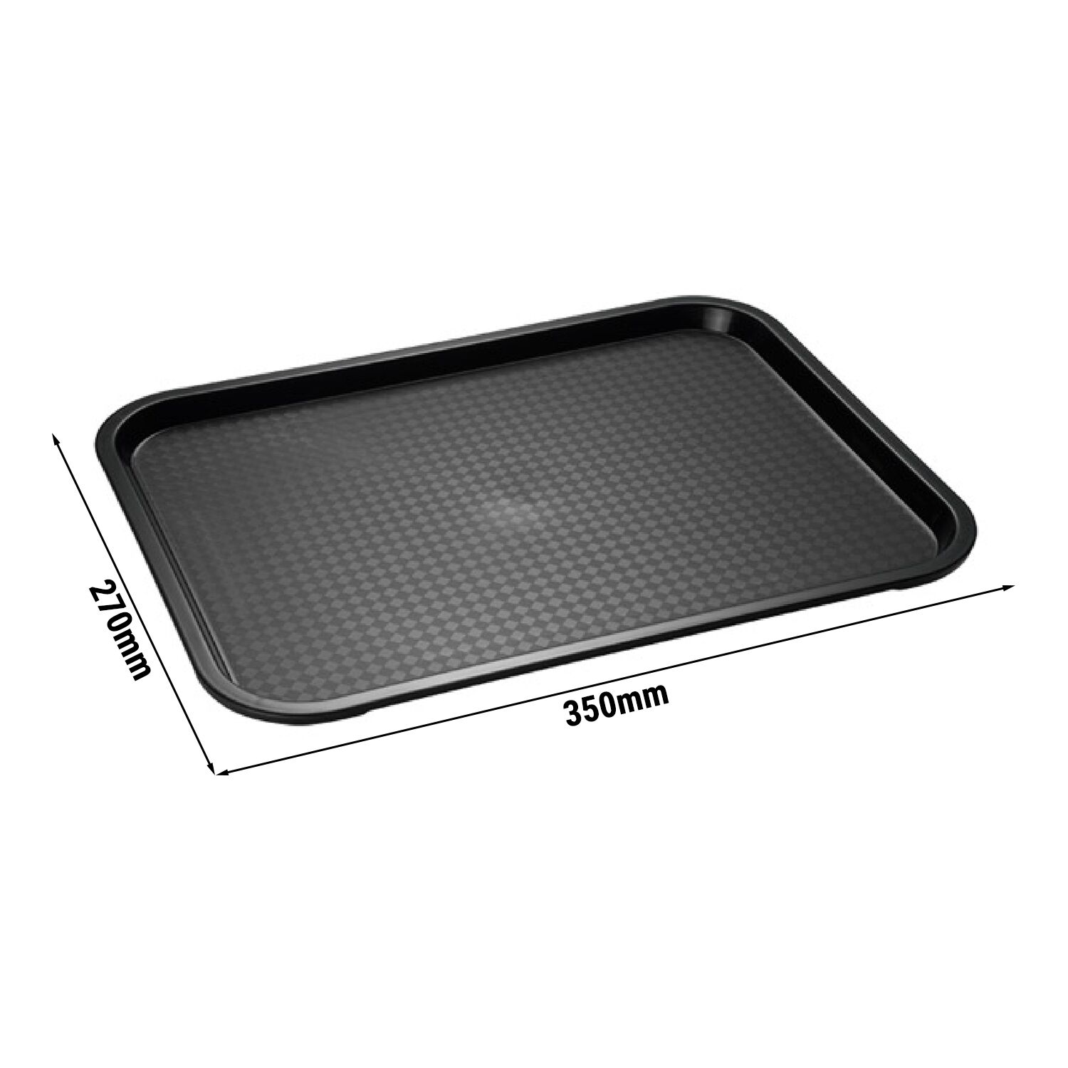 Praktická tácka pre rýchle občerstvenie – súprava 6 ks, polypropylén, čierna, 350 x 270 mm – Obrázok 2