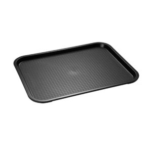 Praktická tácka pre rýchle občerstvenie – súprava 6 ks, polypropylén, čierna, 350 x 270 mm