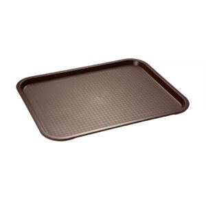 Praktická tácka pre rýchle občerstvenie – súprava 6 ks, polypropylén, hnedá, 350 x 270 mm