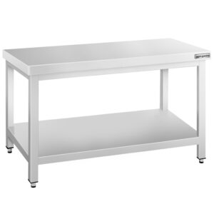 Nerezový podpultový stôl – so základnou policou, rozmer 2000 x 700 mm
