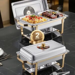 Nerezový cateringovej ohrievač Chafing – súprava 4 ks, obdĺžnikový, s priezorom, 4x 4 l, klasický