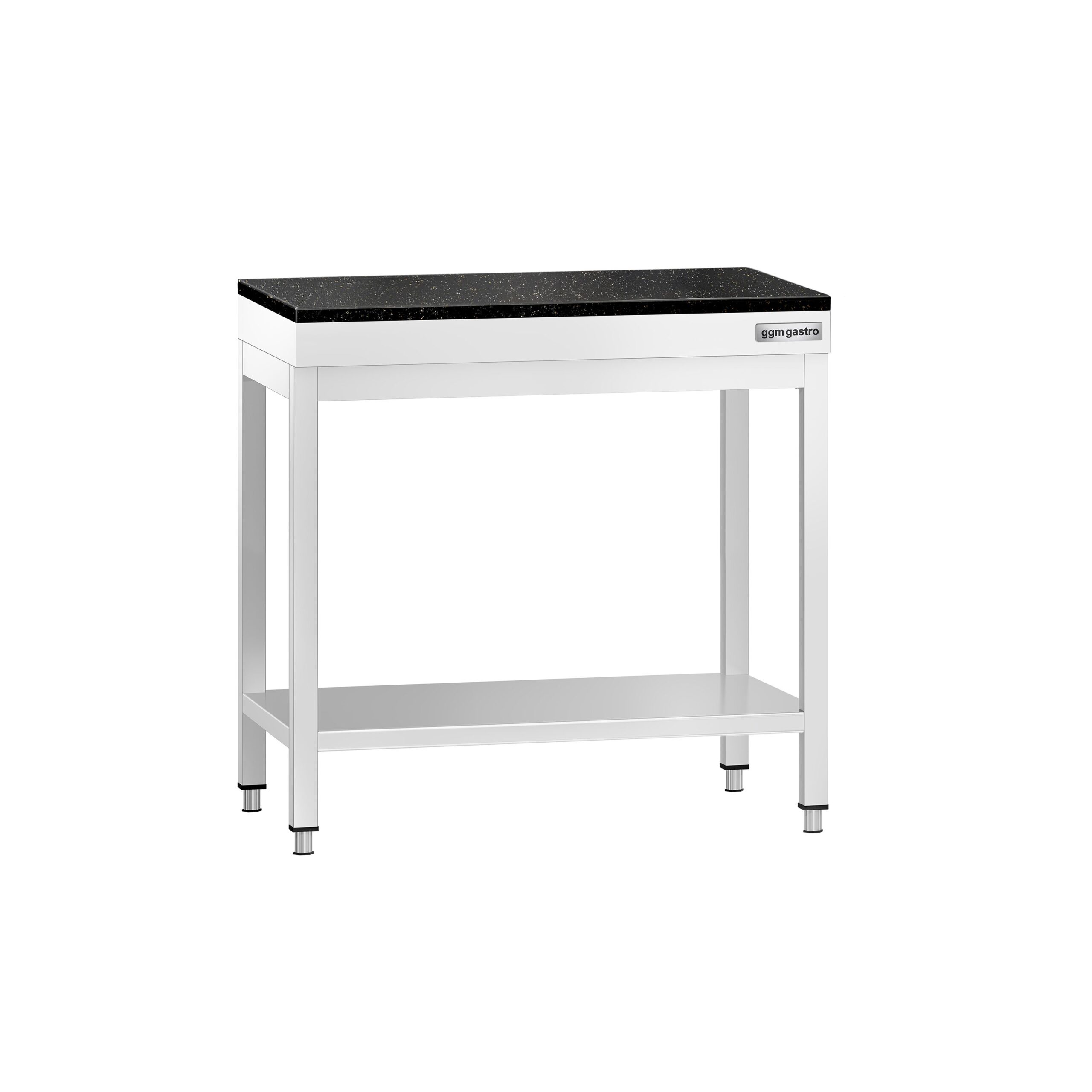 Nerezový stôl – prémiový pracovný, PREMIUM, 700x700 mm, so základnou poličkou, vrátane žulovej pracovnej dosky – Obrázok 11