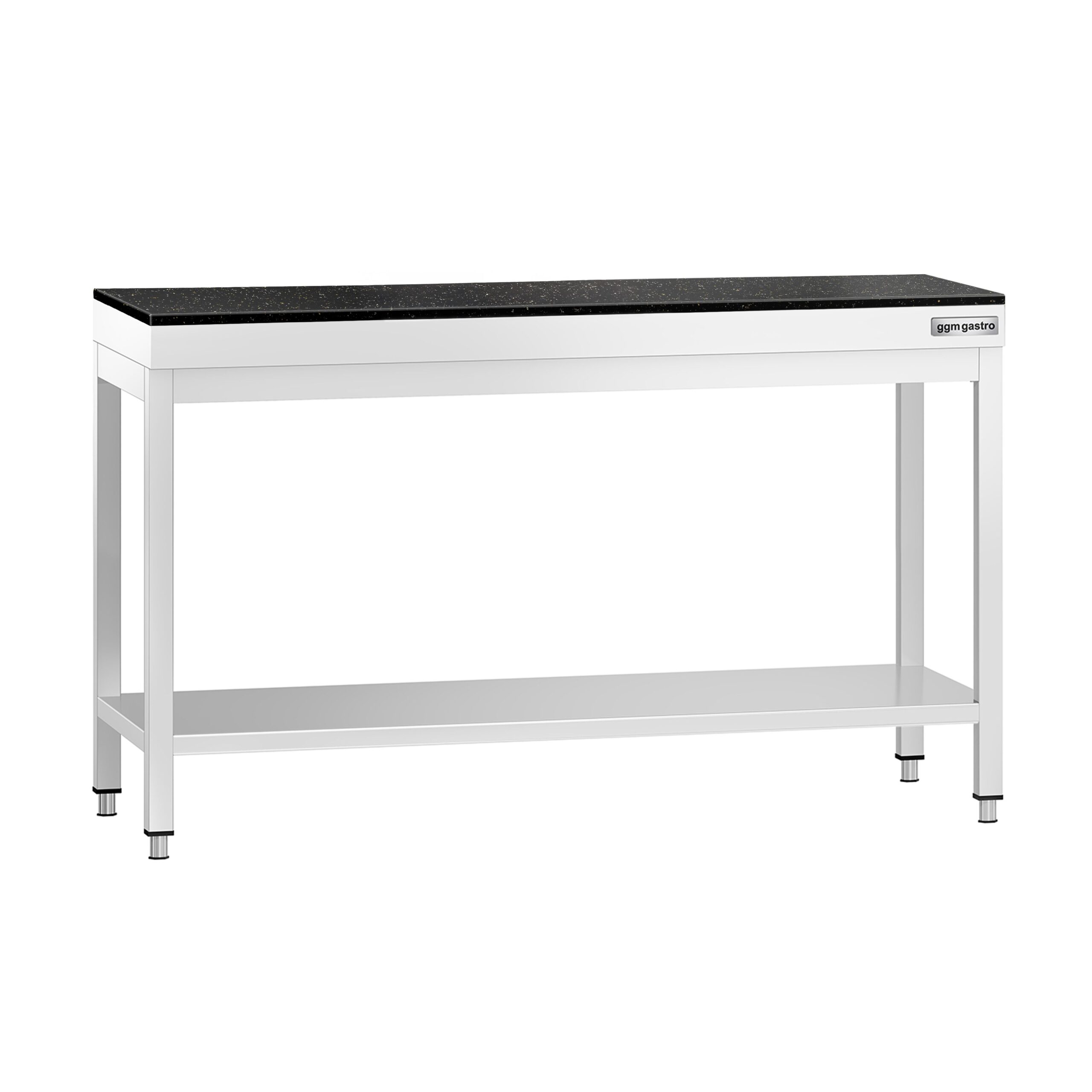 Nerezový stôl – prémiový pracovný, PREMIUM, 1400x600 mm, so základnou policou, vrátane žulovej pracovnej dosky – Obrázok 14