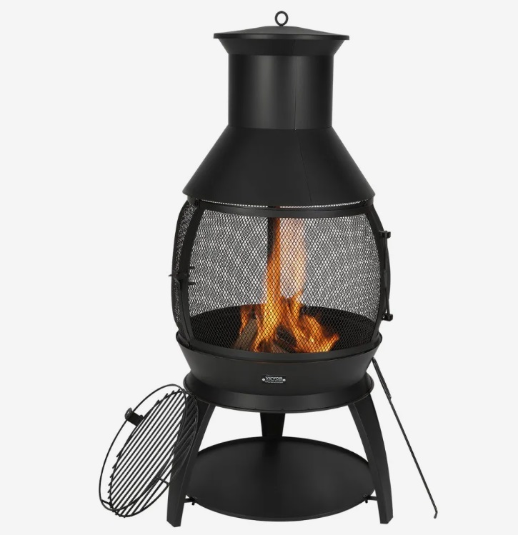 Záhradný krb – pec z aztéckeho železa s roštom a nerezovým vekom, 500x1100 mm – Obrázok 5