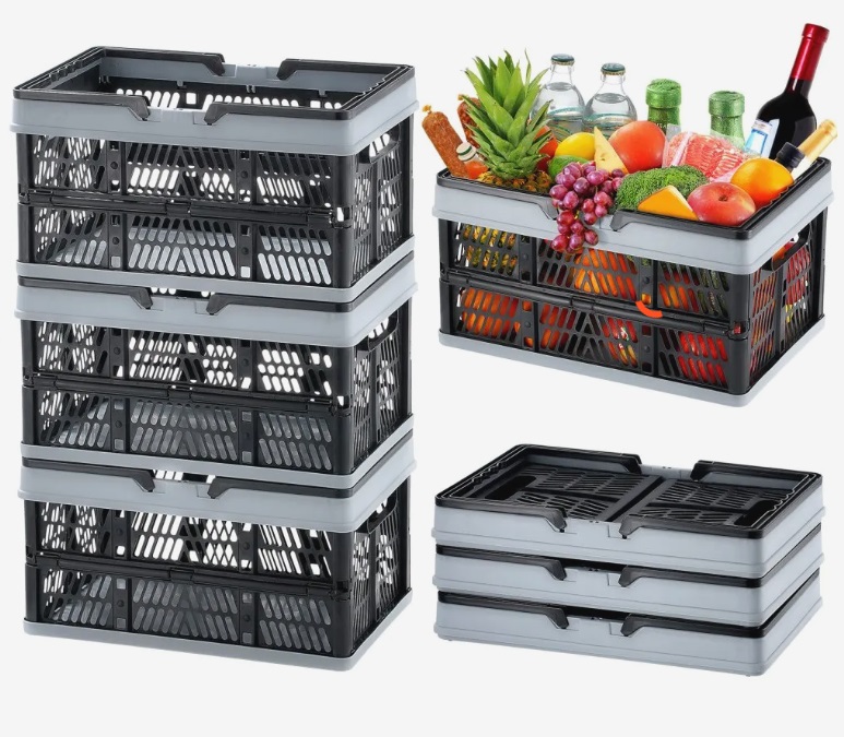 Skladací košík – nákupný košík, 3 kusy, 16l, skladací plastový box