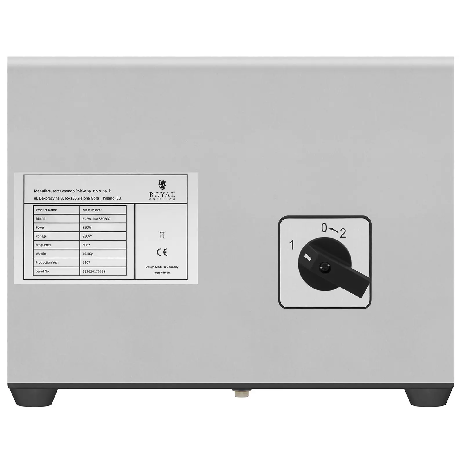 Profesionálny mlynček na mäso — 850 W, 140 kg/h | RCFW 140-850ECO – Obrázok 4