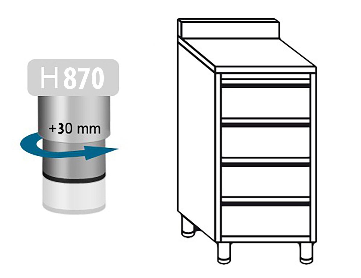 Prémiová zásuvková skrinka – so 4 zásuvkami, zvýšený okraj, rozmer 500 x 600 mm – Obrázok 2