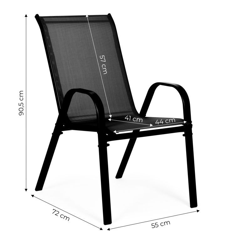 Čierna sada – záhradných stoličiek MultiGarden, na terasu alebo balkón, 4 ks – Obrázok 2