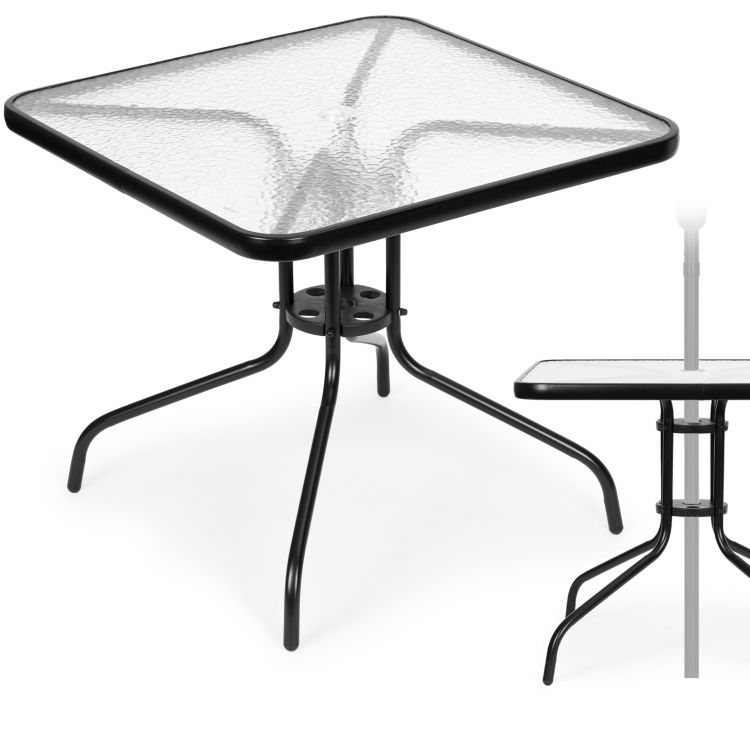Sklenený stôl – záhradný, MultiGarden, priemer 60 cm, z tvrdeného skla, na záhradu, terasu alebo balkón – Obrázok 3