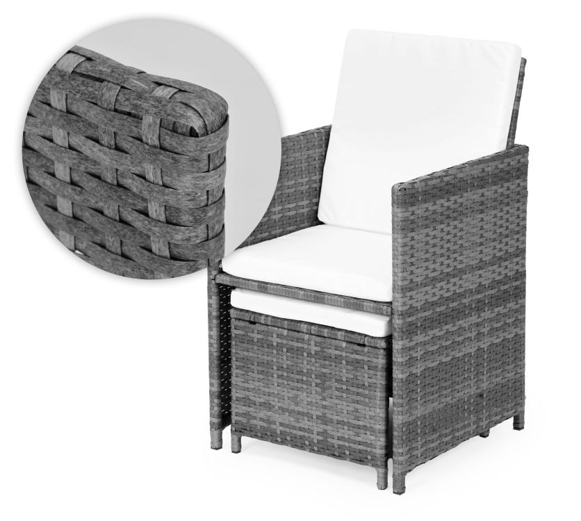 Ratanová sada – záhradného nábytku z technoratanu MultiGarden, stôl, 4 kreslá, 4 pufy – Obrázok 6