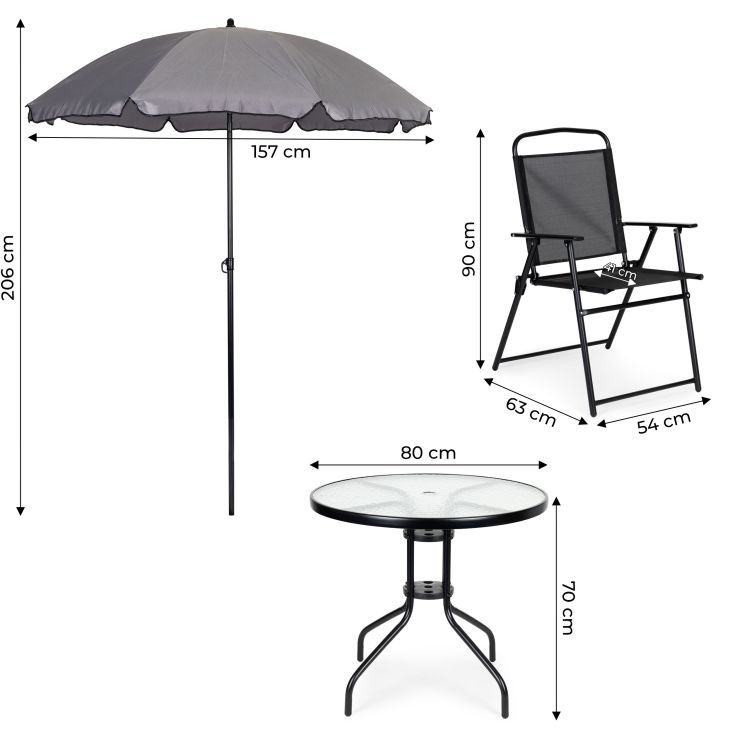 Záhradná sada – nábytku MultiGarden, stôl, 4 stoličky, slnečník – Obrázok 11